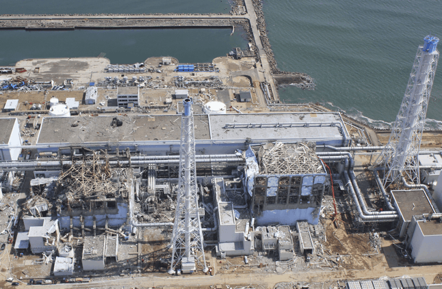 Fukushima Daiichi mess with breakwater visible
